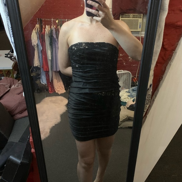 bebe Dresses & Skirts - Bebe formal black lace mini dress